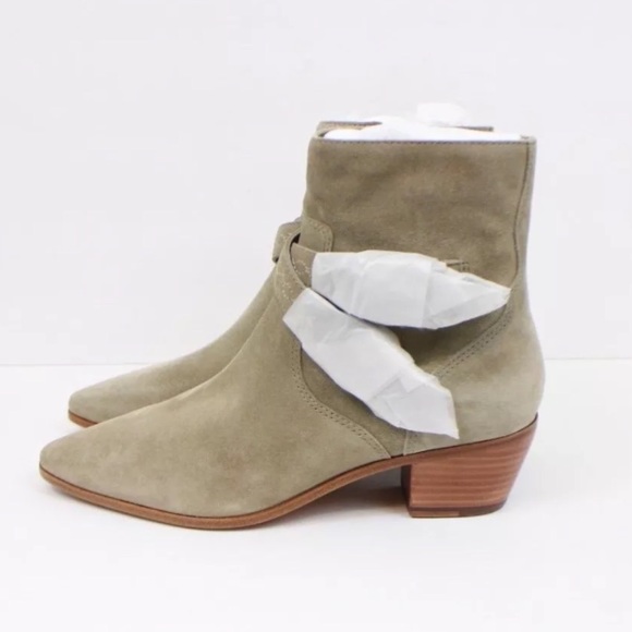 Frye Ellen Suede Buckle Short Boots - Picture 7 of 8